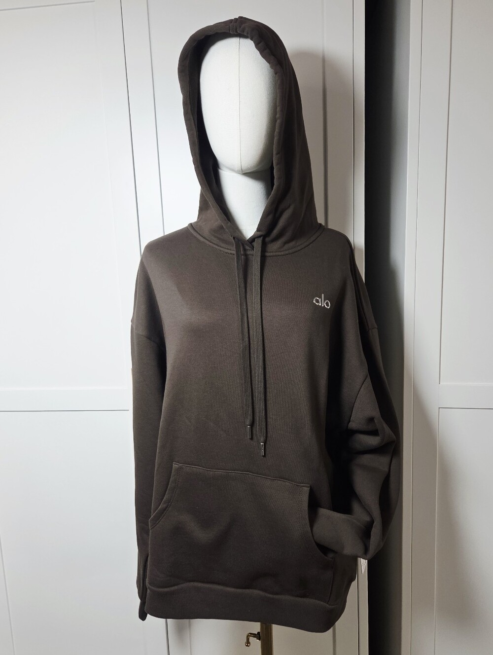 Alo Yoga Accolade Hoodie Espresso Brown Sweatshirt Size XL